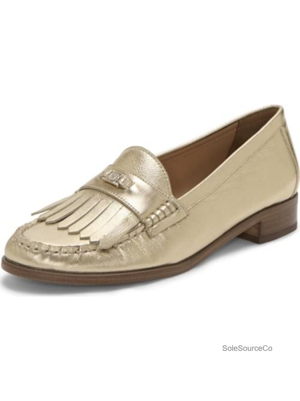 Leather Penny Loafers Stacked Heel Slip-On Dress Shoes